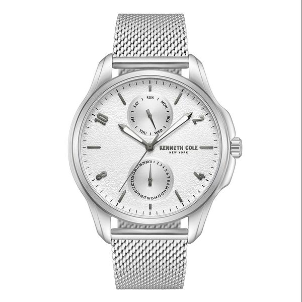 Mens Kenneth Cole(R) Silver Textured Dial Watch - KCWGK0015950