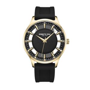 Mens Kenneth Cole(R) Gold-Tone Cut-Out Dial Watch - KCWGM2270804 alternate view