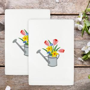 Linum Home Textiles 2pc. Spring Watering Can Cotton Hand Towels alternate view
