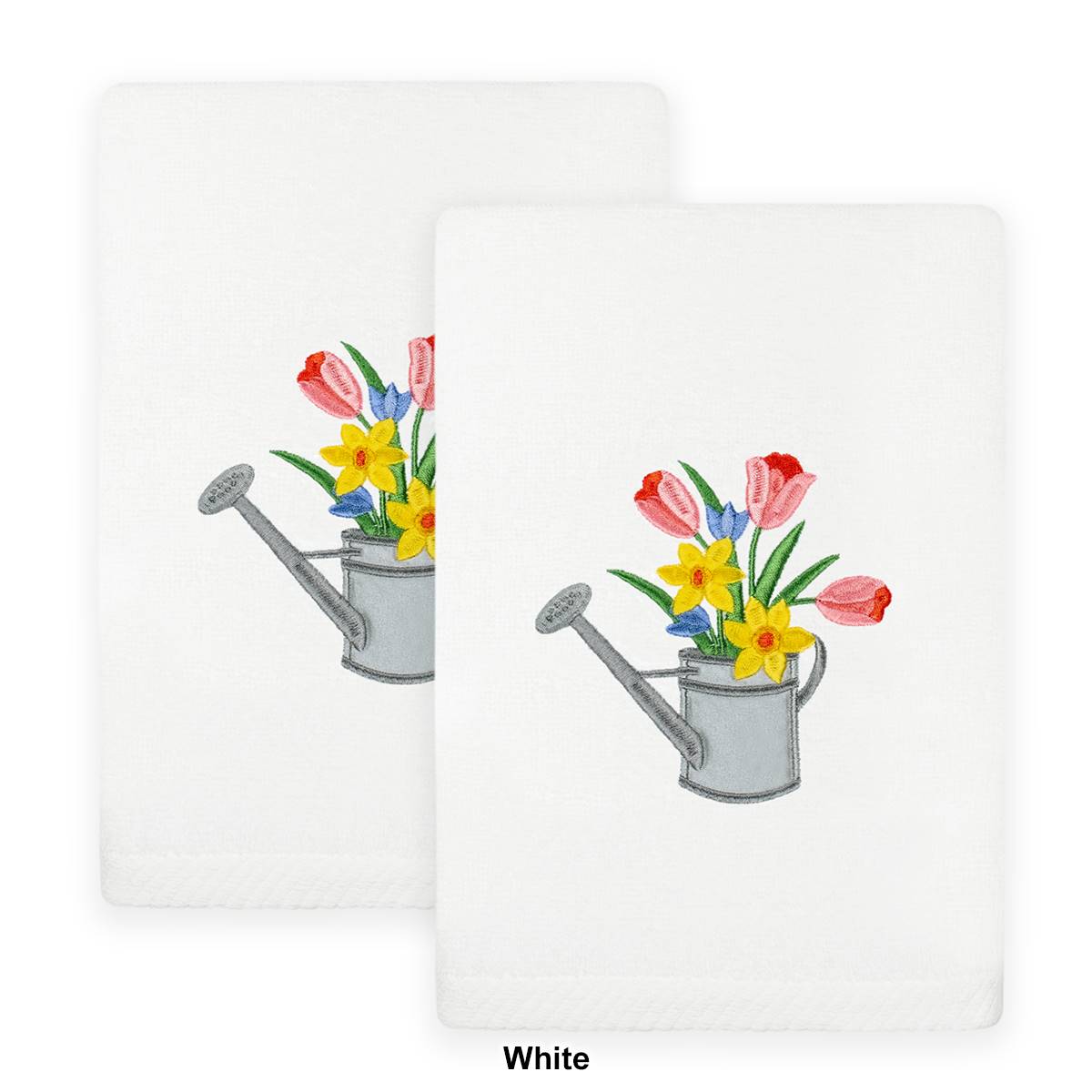 Linum Home Textiles 2pc. Spring Watering Can Cotton Hand Towels