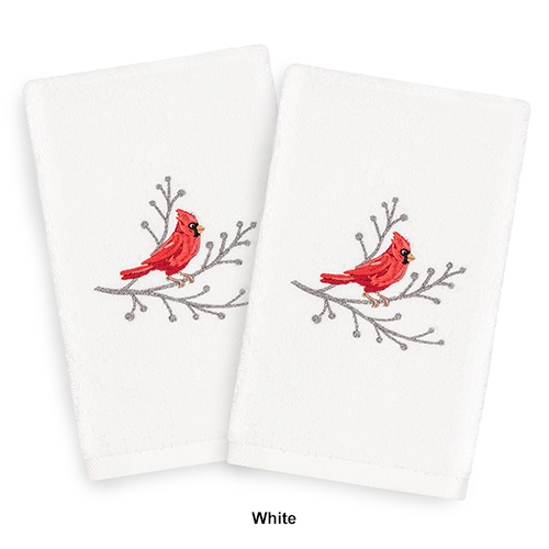 Linum Home Textiles Christmas Cardinal Hand Towels - Set Of 2