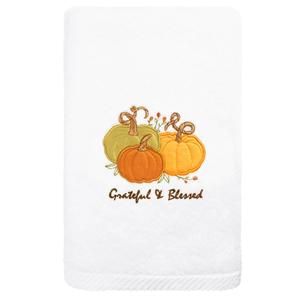 Linum Home Textiles Grateful & Blessed Embroidered Hand Towel