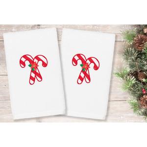 Linum Home Textiles Christmas Candy Canes Hand Towel - Set Of 2 alternate view