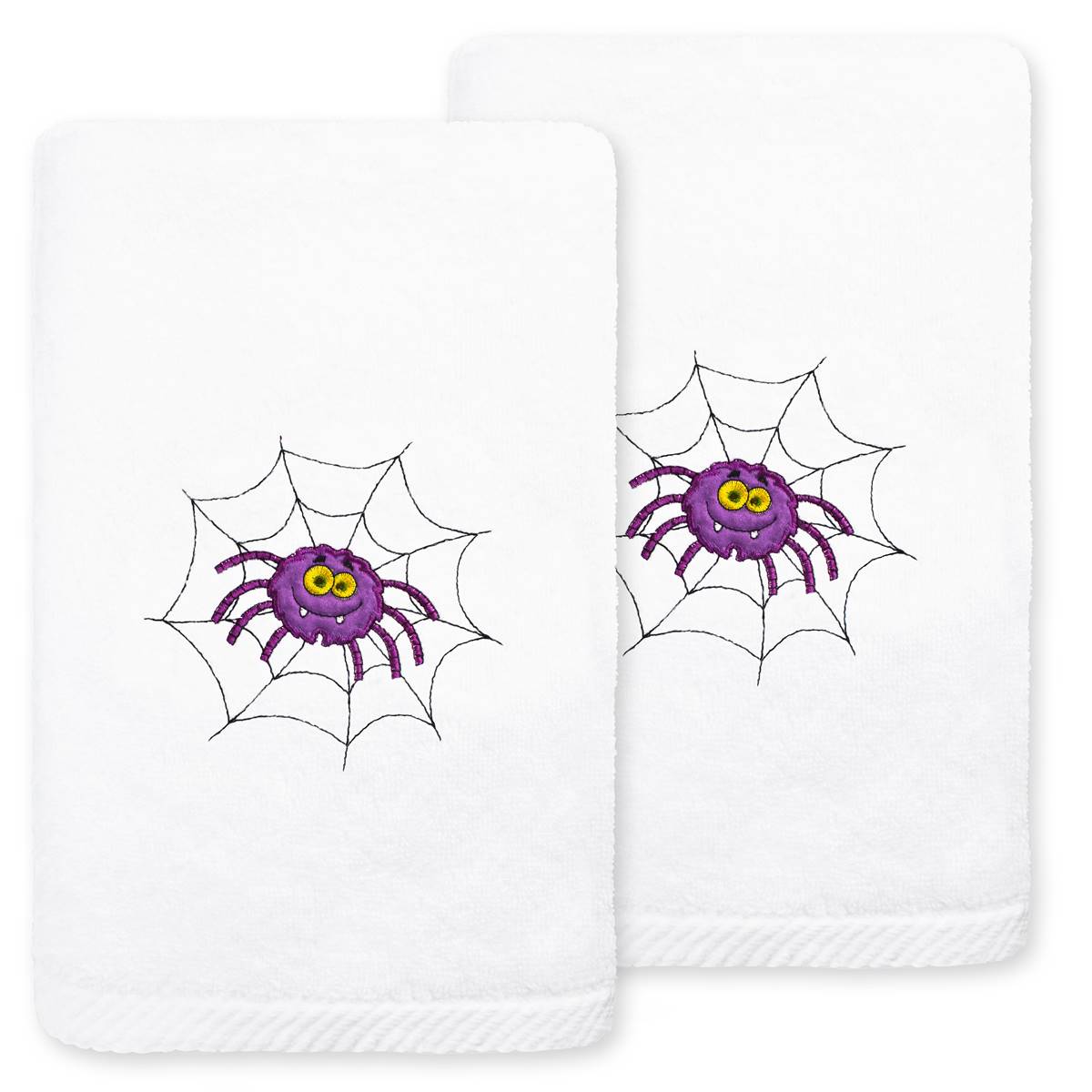 Linum Home Textiles Embroidered Spider Hand Towel - Set Of 2