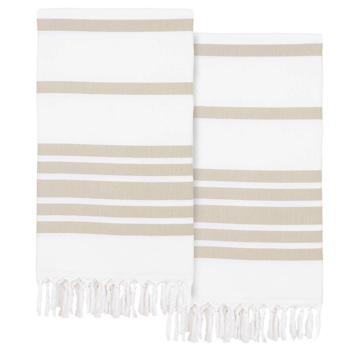 Linum Home Textiles Herringbone Pestemal Beach Towel - Set Of 2