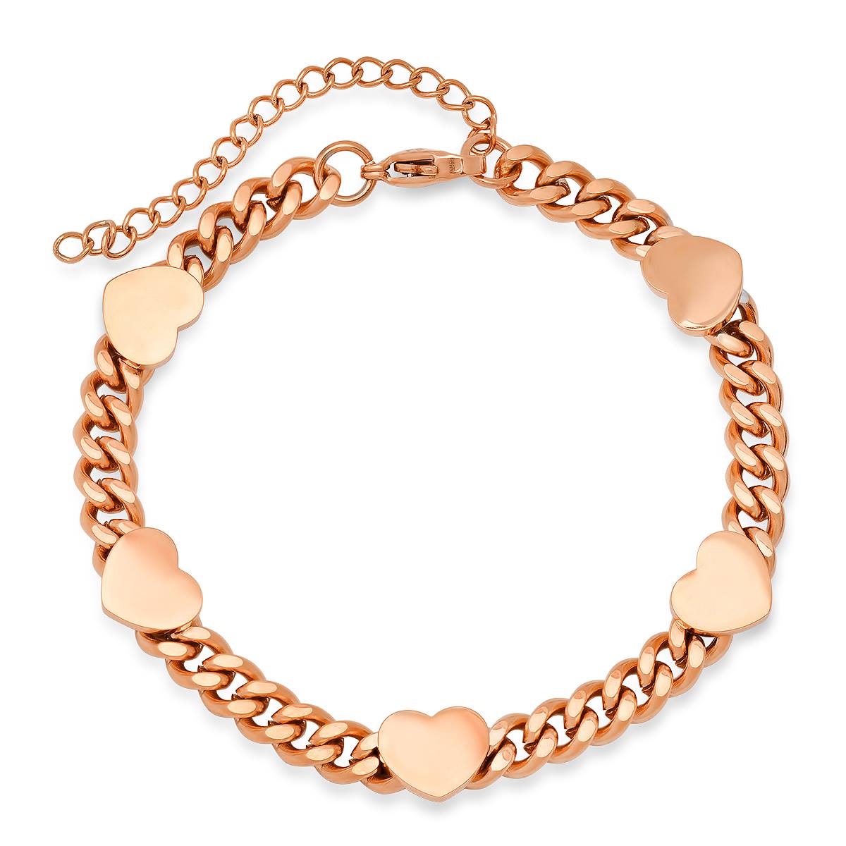 Steeltime 18kt. Gold Plated Resizable Heart Bracelet And Necklace