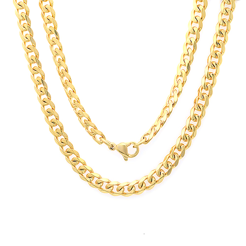 Mens Steeltime 18kt. Gold Plated Curb Chain Necklace