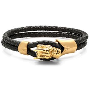 Mens 18kt. Gold Plated Dragon Head Bracelet