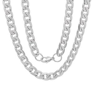 Mens Steeltime Stainless Steel Cuban Link Chain Necklace