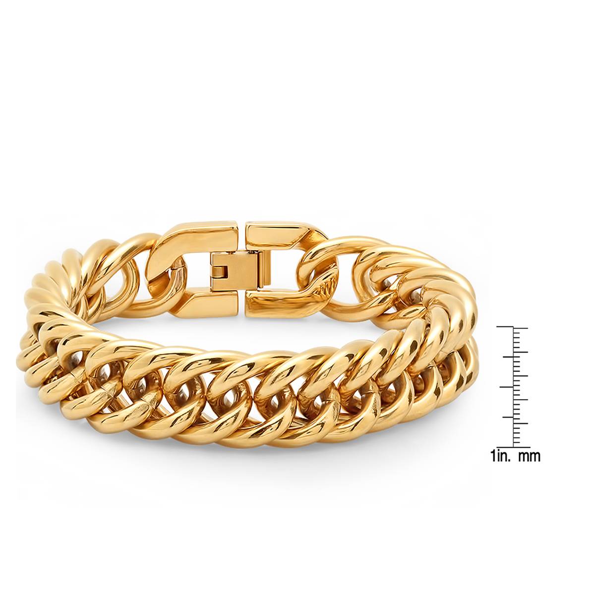 Steeltime 18kt. Gold Plated Stainless Steel Cuban Link Bracelet