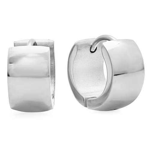 Steeltime Stainless Steel Thick Huggie Hoop Earrings