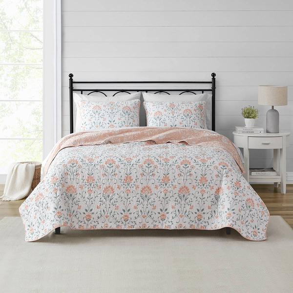 Cedar Court Jasper Cotton Floral Reversible 3pc. Quilt Set