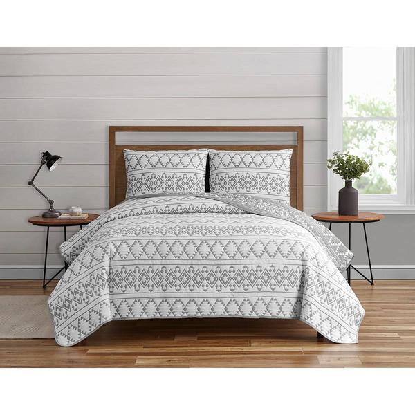Design Studio Kai Tribal Jacquard Reversible 3pc. Quilt Set
