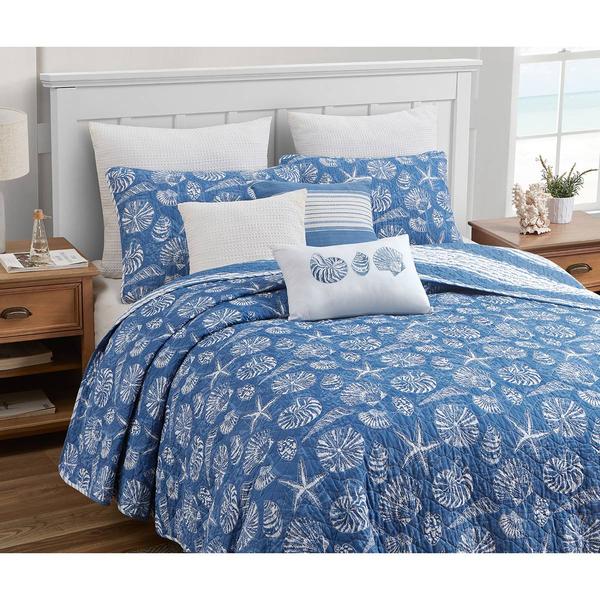 Home Retreat Mare Blue Soft Cotton 3pc. Quilt Set