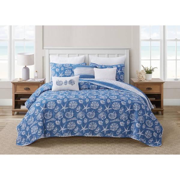 Home Retreat Mare Blue Soft Cotton 3pc. Quilt Set alternate view