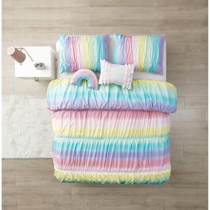 Alex & Bella Rainbow Rouched Microfiber Comforter Bedding Set alternate view