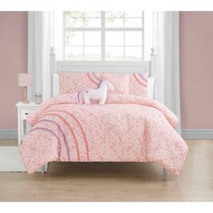 Alex & Bella Rainbow Ruffle Microfiber Comforter Bedding Set