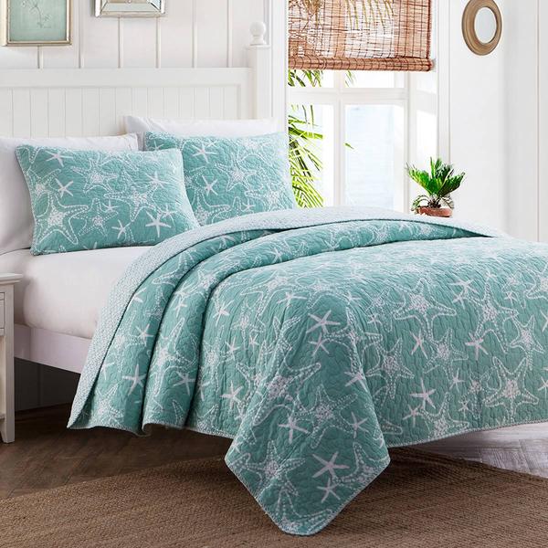 Design Studio Starfish Aqua Reversible 3pc. Quilt Set