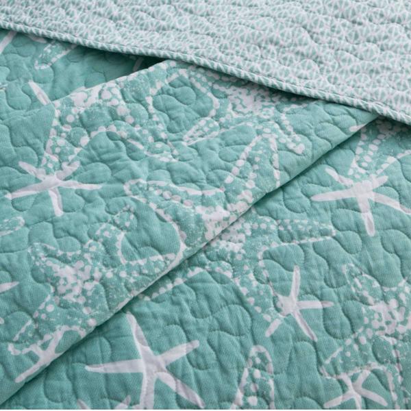Design Studio Starfish Aqua Reversible 3pc. Quilt Set alternate view