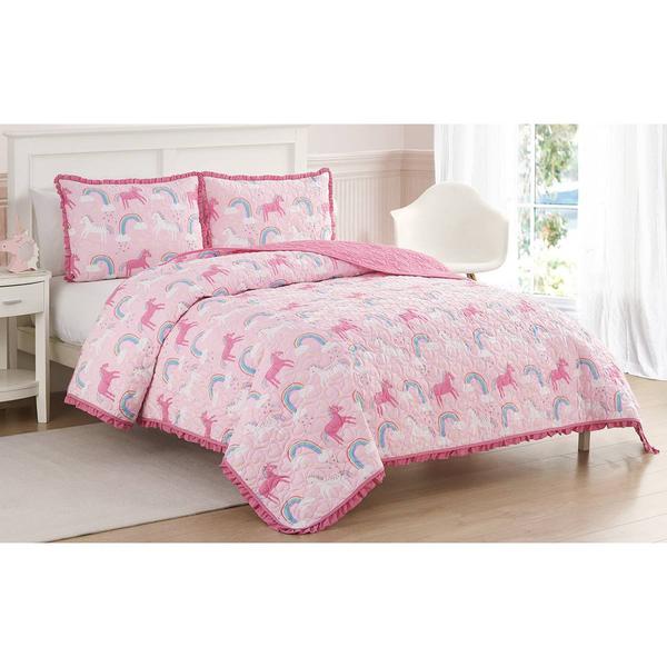 Alex & Bella Unicorn Parada Microfiber Quilt Set