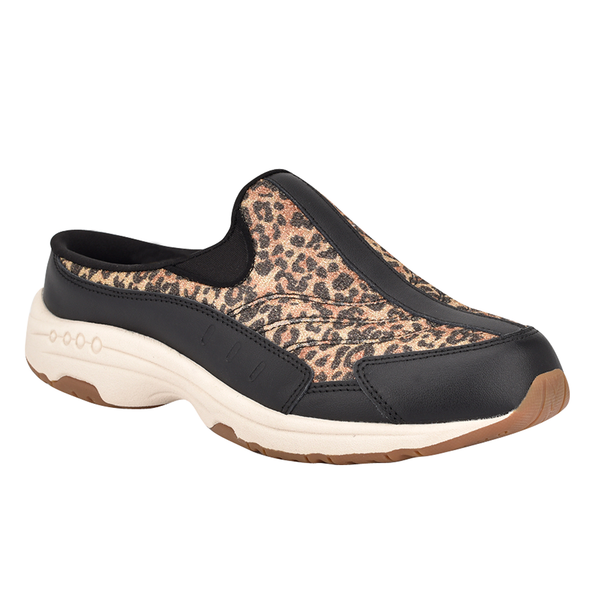 Womens Easy Spirit Travel Time Leopard Clogs