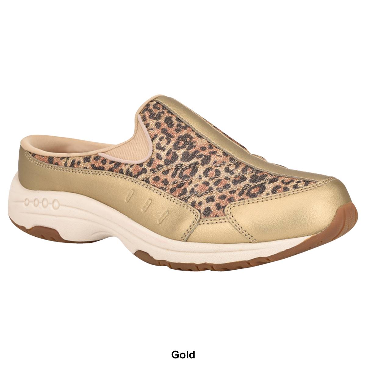 Womens Easy Spirit Travel Time Leopard Clogs