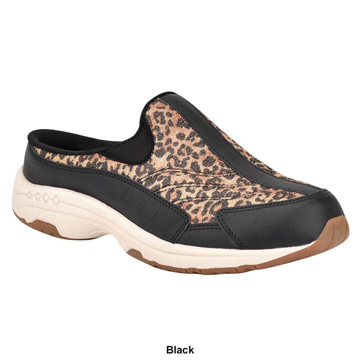 Womens Easy Spirit Travel Time Leopard Clogs