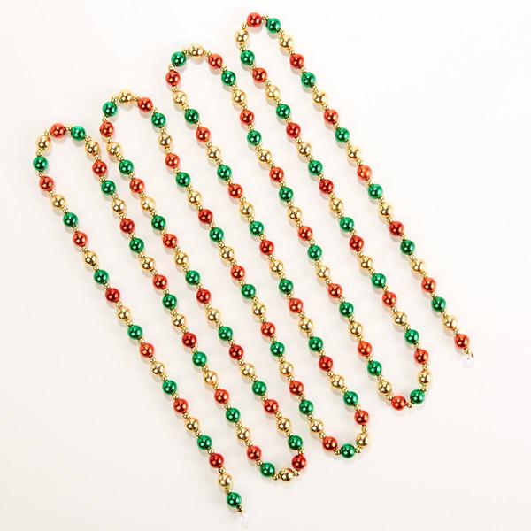 9ft. Red Green & Gold Beaded Garland