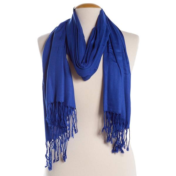 Womens Pashmina Solid Fringe Scarf alternate view