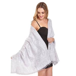 Womens Tonal Paisley Jacquard Pashmina alternate view