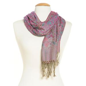 Womens Woven Floral Jacquard Pashmina