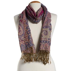 Womens Soxygen Paisley Pashmina Scarf - Violet