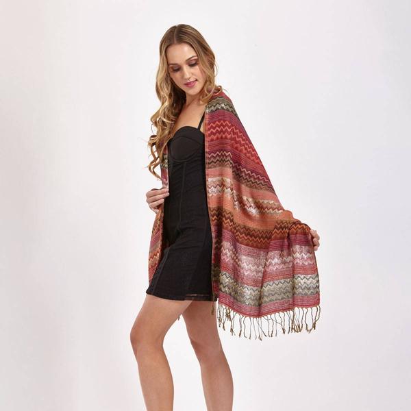 Womens Jacquard 2 Tone Pashmina alternate view