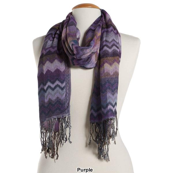 Womens Chevron Jacquard Pashmina alternate view