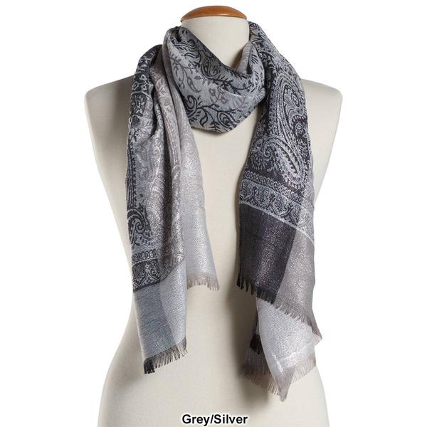 Womens Lurex Block Jacquard Pashmina alternate view