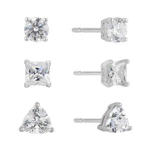 Sunstone 3pr. Sterling Silver Multi-Shape Stud Earrings Set