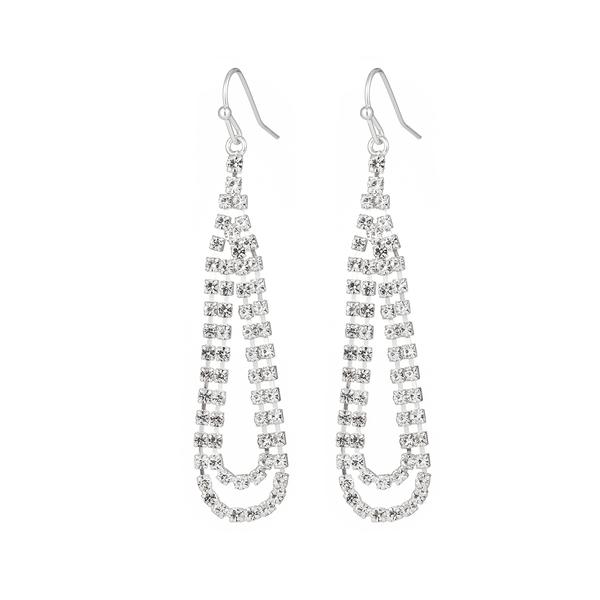 Roman Double Teardrop Crystal Earrings