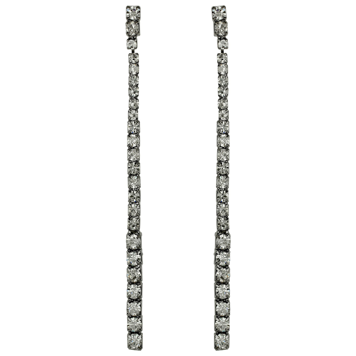 Roman Silver-Tone Waterfall Shoulder Duster Drop Earrings