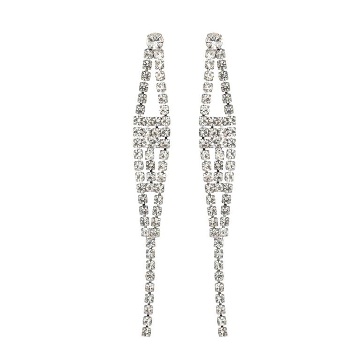 Roman Silver-Tone Cup Chain Drop Earrings