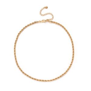 Roman Gold-Tone 4mm Chain Rope Necklace