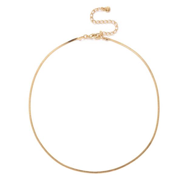Roman Gold-Tone 2mm Herringbone Necklace
