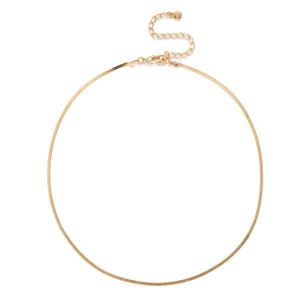 Roman Gold-Tone 2mm Herringbone Necklace