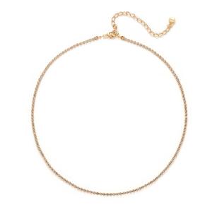 Roman Gold-Tone 2.5mm Clear Cup Chain Necklace