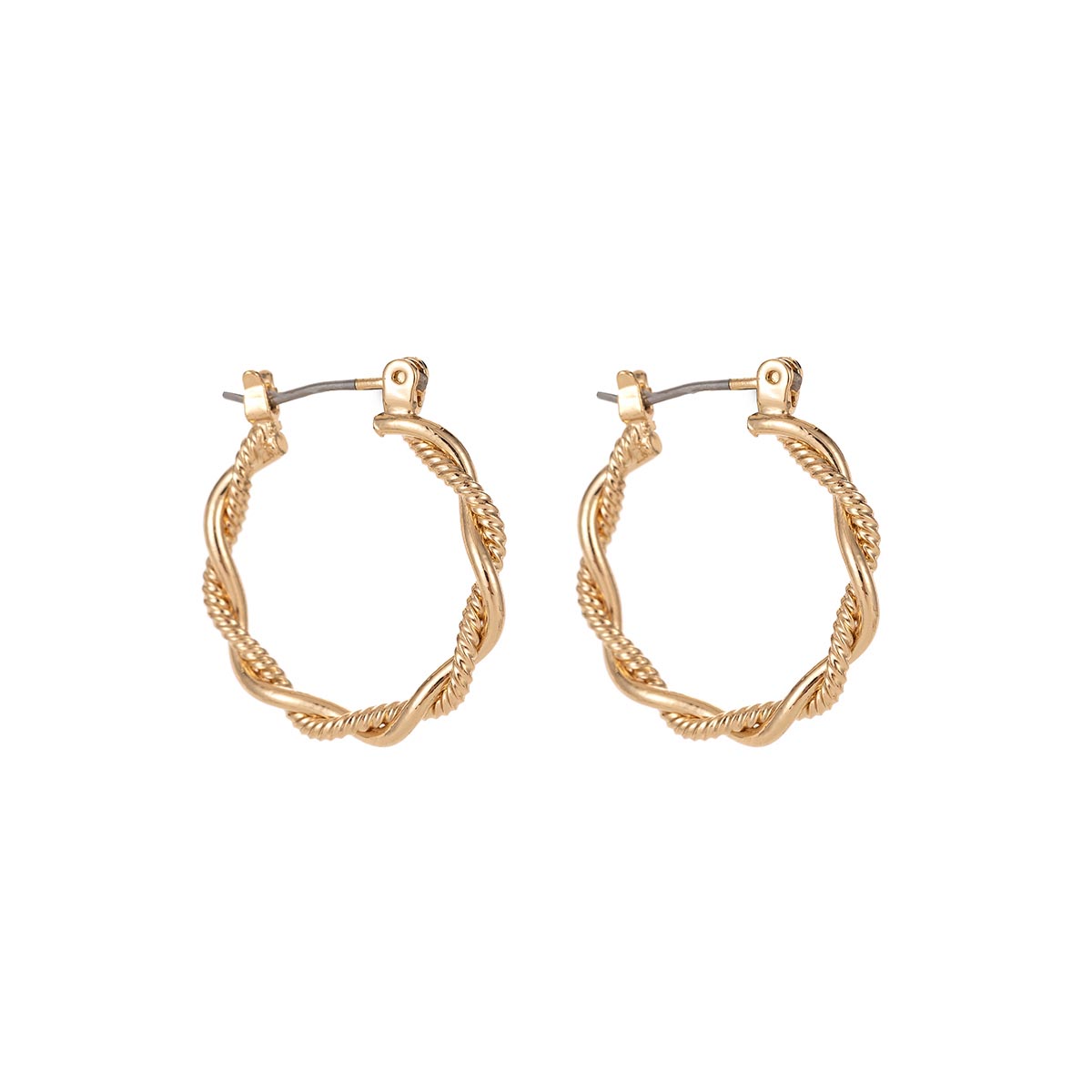 Roman Gold-Tone Tailored Textured Hoop Earrings