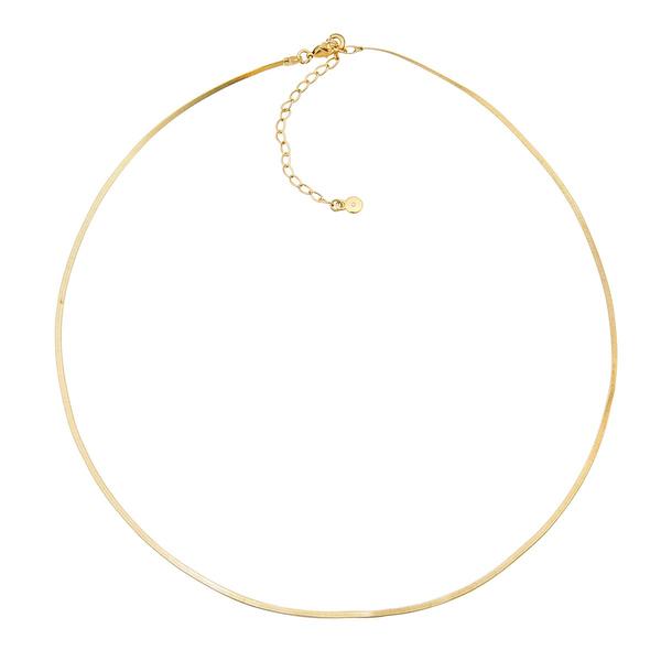 Roman Gold-Tone Herringbone Chain Necklace