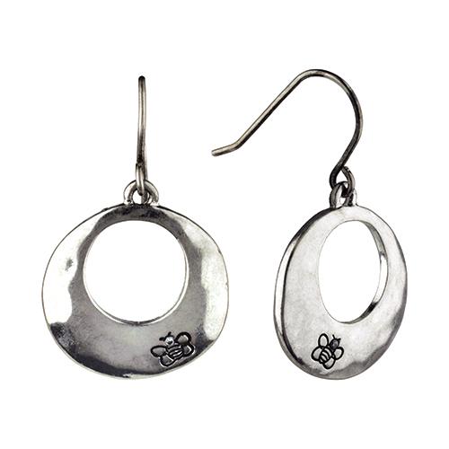 Bella Uno Bee Accent Open Disc Drop Earrings