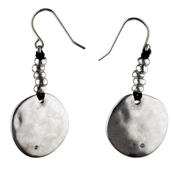 Bella Uno Silver Disc Drop Earrings