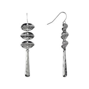 Roman Bella Uno Silver-Tone Linear Earrings
