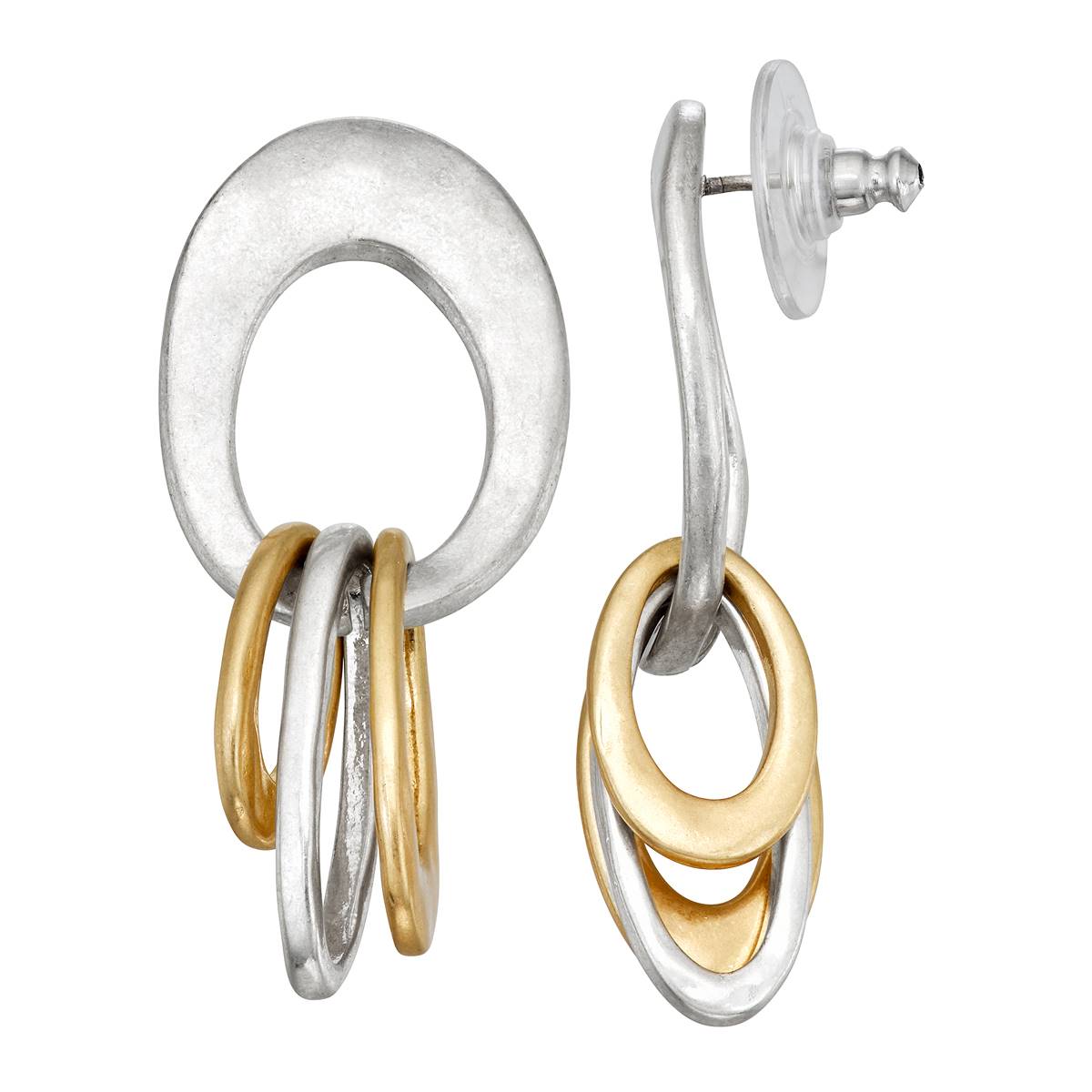 Bella Uno Two-Tone Multi Circle Drop Earrings