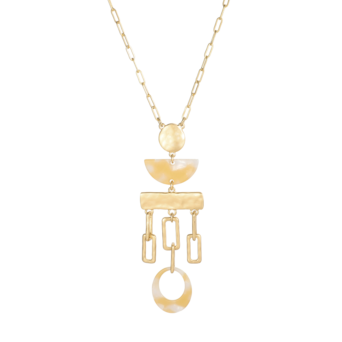 Bella Uno Worn Gold-Tone Long Chandelier Necklace